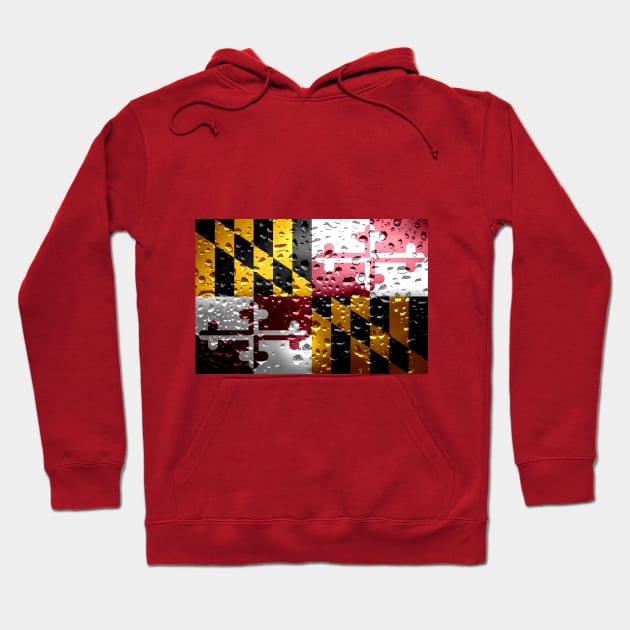 Flag of Maryland - Raindrops Hoodie by DrPen